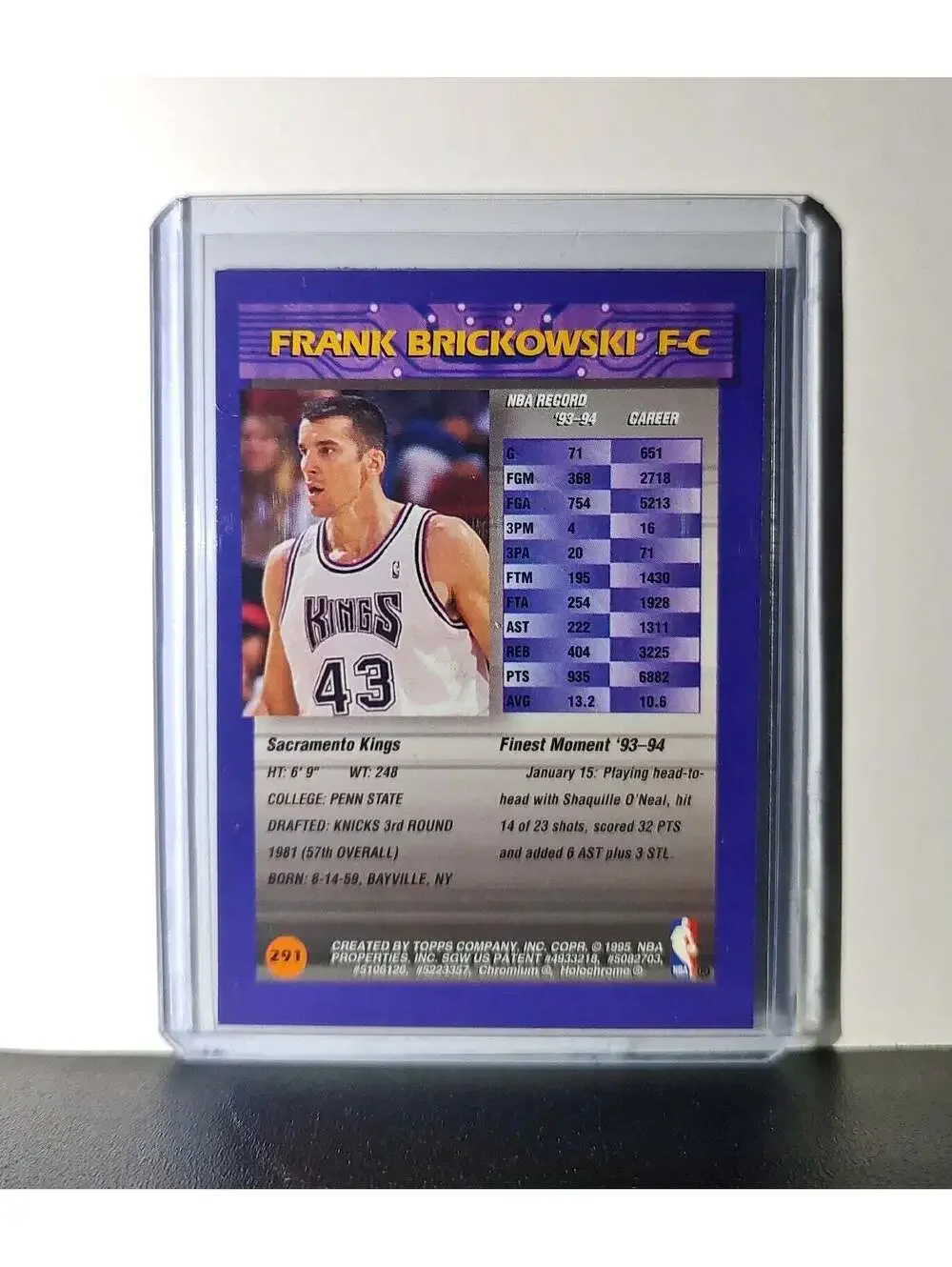 Frank Brickowski 1994-95 Topps Finest #291 Basketball Card